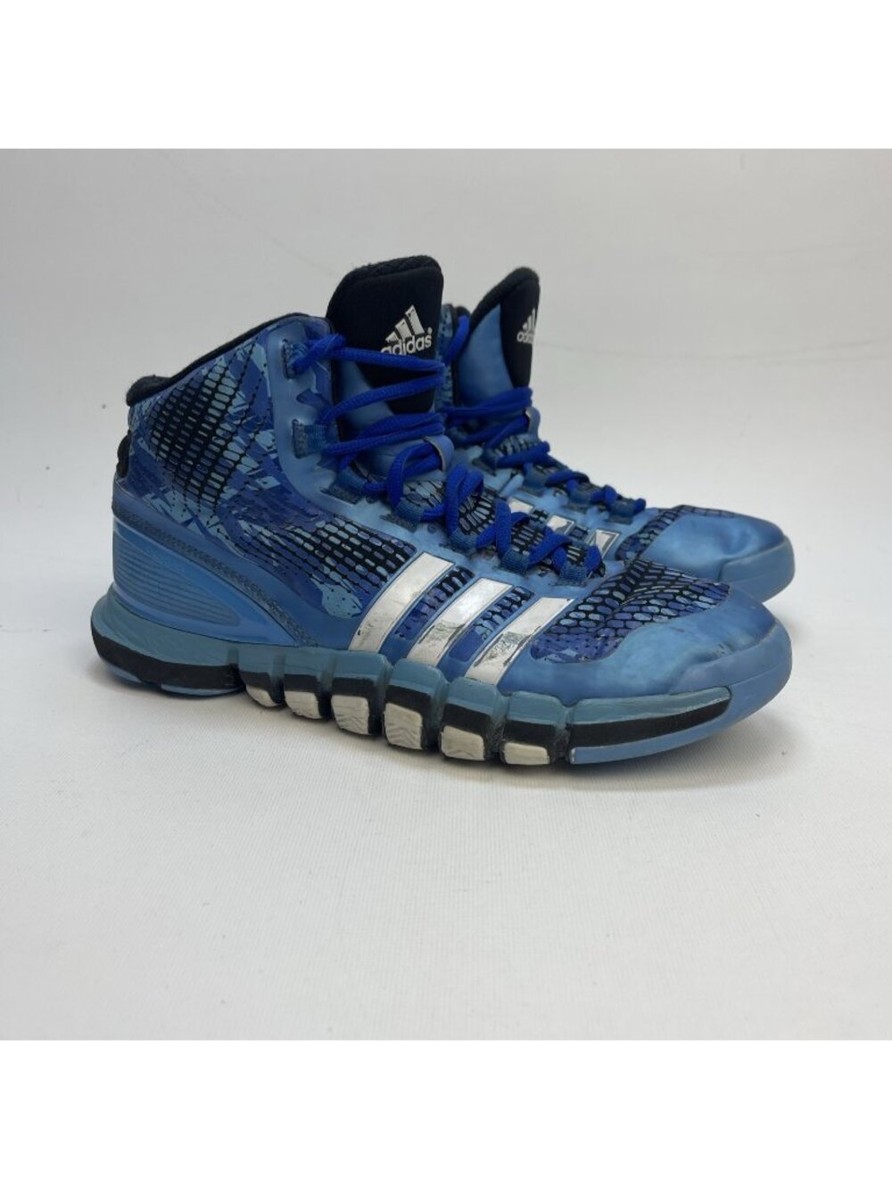 Y2K Adidas Adipure CRAZYQUICK Men's Basketball Shoes Size US 8.5 Blue Sneakers